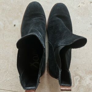 Sam Edelman Ankle Boots Booties Black Heel Wedge Casual EUC Suede W6 Work Cute